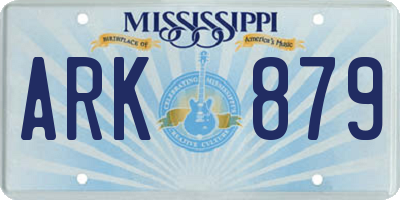 MS license plate ARK879