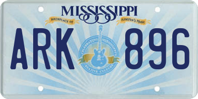 MS license plate ARK896