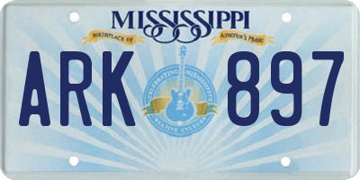 MS license plate ARK897