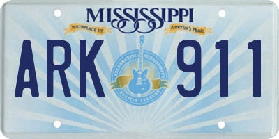 MS license plate ARK911