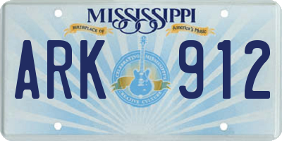 MS license plate ARK912