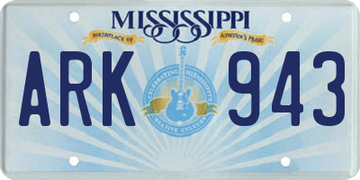MS license plate ARK943