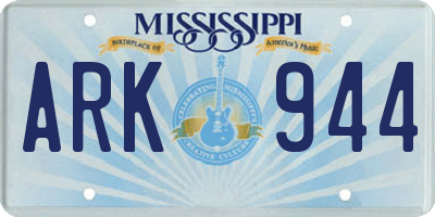 MS license plate ARK944