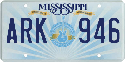 MS license plate ARK946