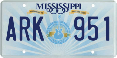 MS license plate ARK951
