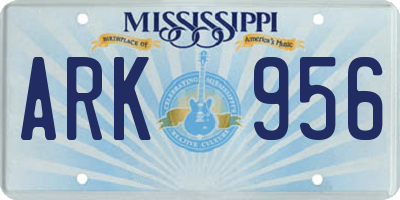 MS license plate ARK956