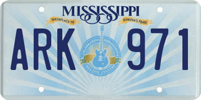 MS license plate ARK971