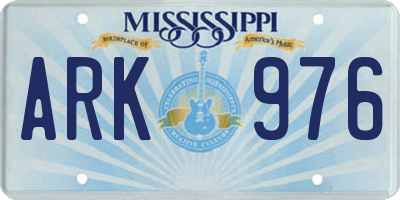MS license plate ARK976