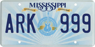 MS license plate ARK999