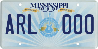 MS license plate ARL000