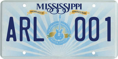 MS license plate ARL001