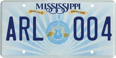 MS license plate ARL004