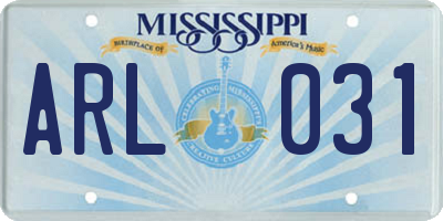 MS license plate ARL031