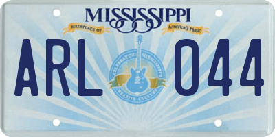 MS license plate ARL044