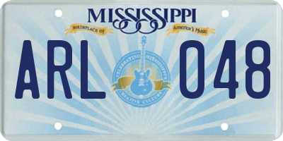 MS license plate ARL048
