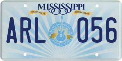 MS license plate ARL056