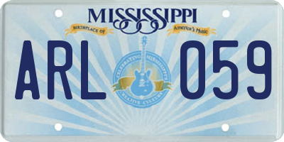 MS license plate ARL059