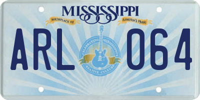 MS license plate ARL064