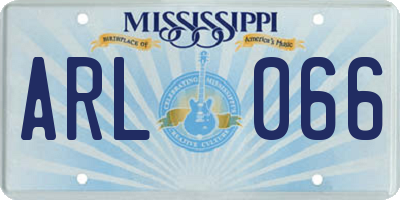 MS license plate ARL066