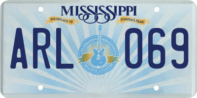 MS license plate ARL069
