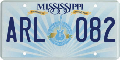 MS license plate ARL082