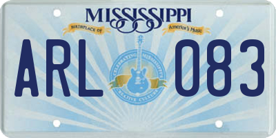 MS license plate ARL083
