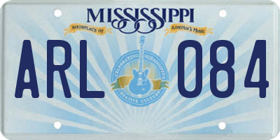 MS license plate ARL084