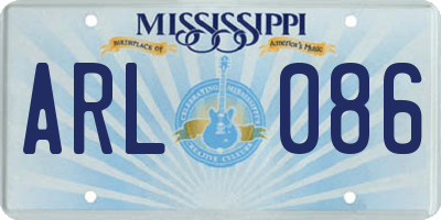MS license plate ARL086