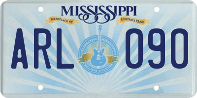 MS license plate ARL090