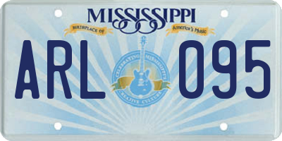 MS license plate ARL095