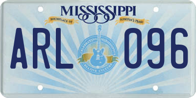 MS license plate ARL096