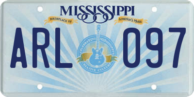 MS license plate ARL097