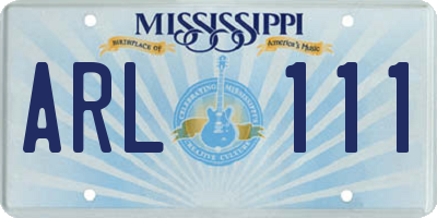 MS license plate ARL111