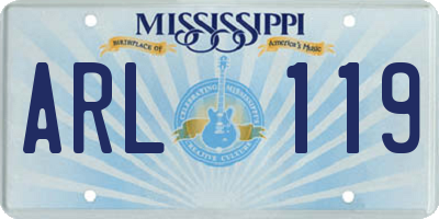 MS license plate ARL119