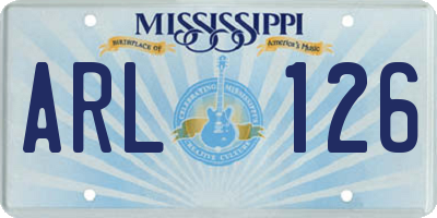MS license plate ARL126