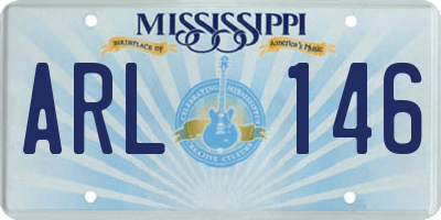 MS license plate ARL146