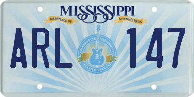 MS license plate ARL147