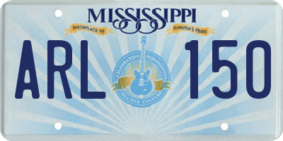 MS license plate ARL150