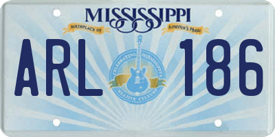 MS license plate ARL186