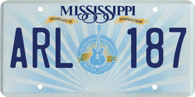 MS license plate ARL187