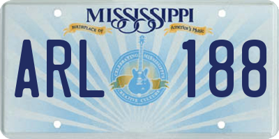 MS license plate ARL188