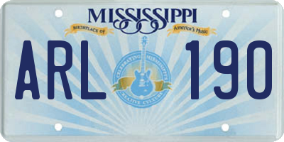 MS license plate ARL190