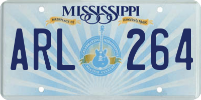 MS license plate ARL264