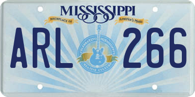 MS license plate ARL266