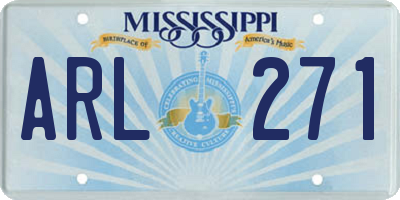 MS license plate ARL271