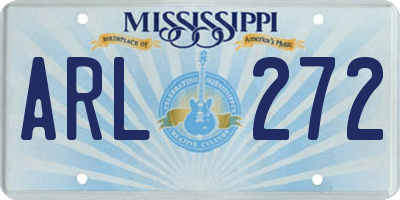 MS license plate ARL272