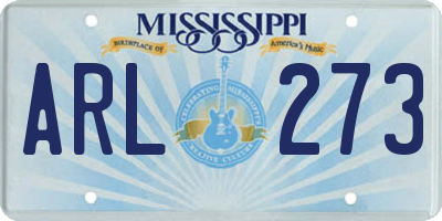 MS license plate ARL273
