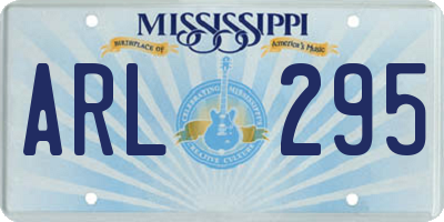 MS license plate ARL295
