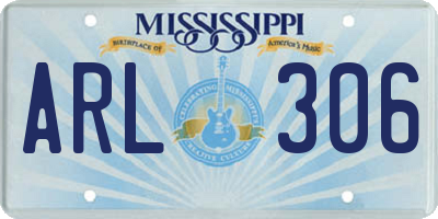 MS license plate ARL306
