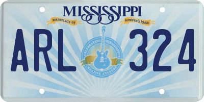 MS license plate ARL324